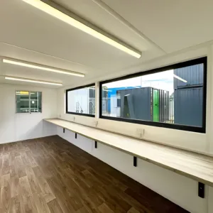 21ft x 8ft modular cabin for staff canteen and break room applications