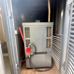 24ft anti-vandal site office cabin with integrated chemical toilet and kitchenette