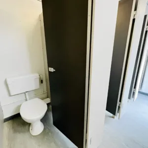 Site welfare unit with gents toilets, ladies toilet, and shower room