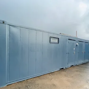 Refurbished steel toilet and shower block for industrial and commercial use