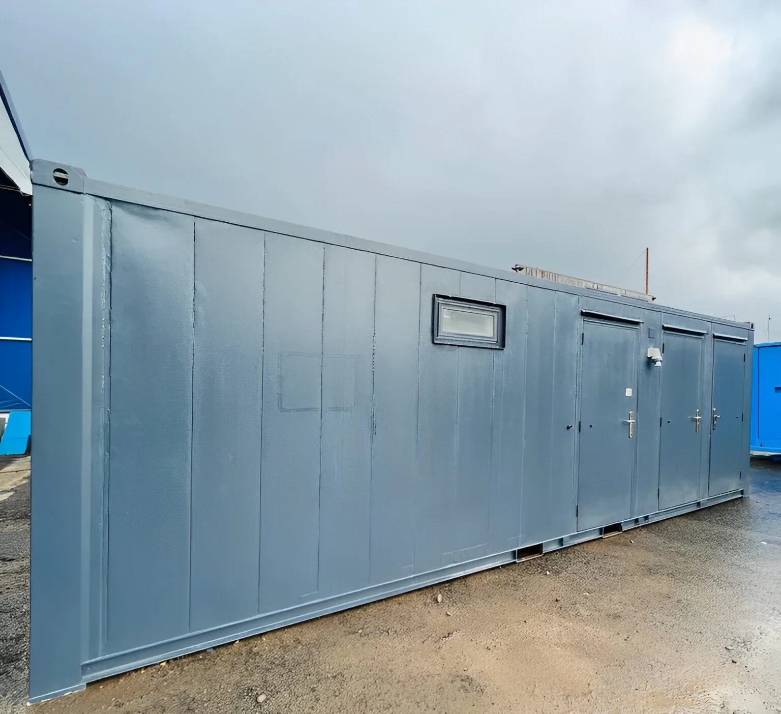 Refurbished steel toilet and shower block for industrial and commercial use