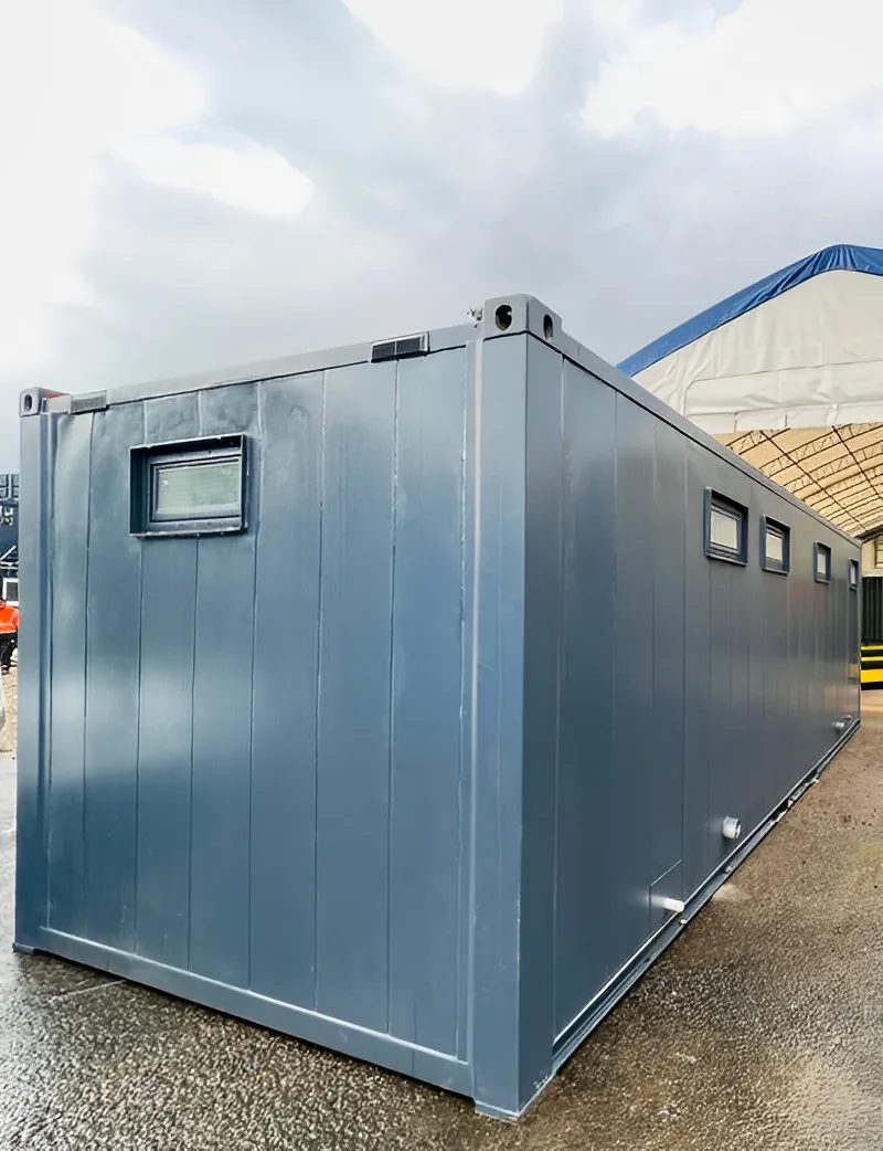 Construction site toilet and shower block with anti-vandal design