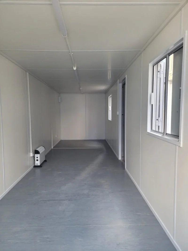 30ft office shipping container with melamine-lined walls and secure steel door
