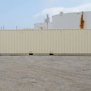 New one-trip 40-foot shipping container with secure cargo doors and ISO-standard construction