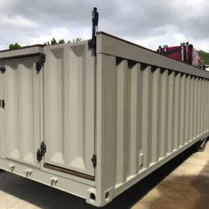 Custom 40ft container swimming pool with tanning ledge and heat pump system