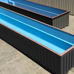 40ft shipping container pool with modern luxury design and LED lighting