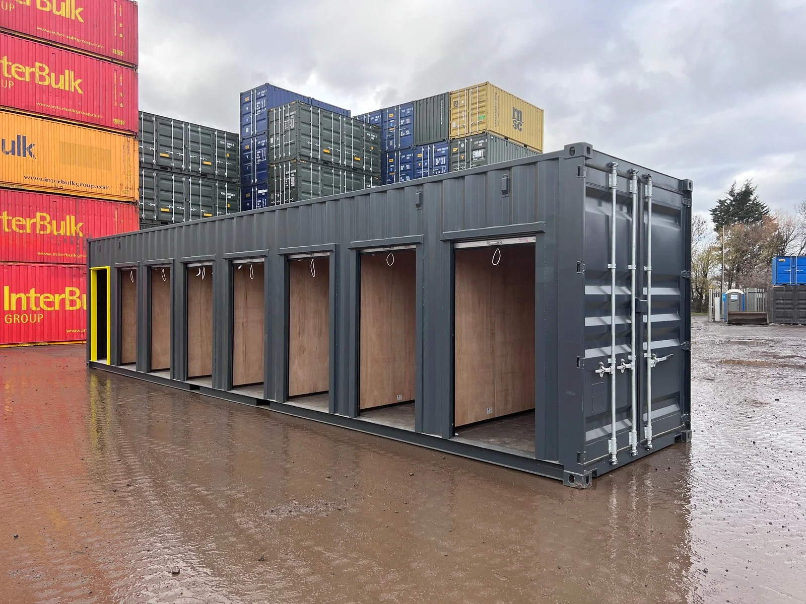 40ft high cube multi-store container with 7 individual self-storage units