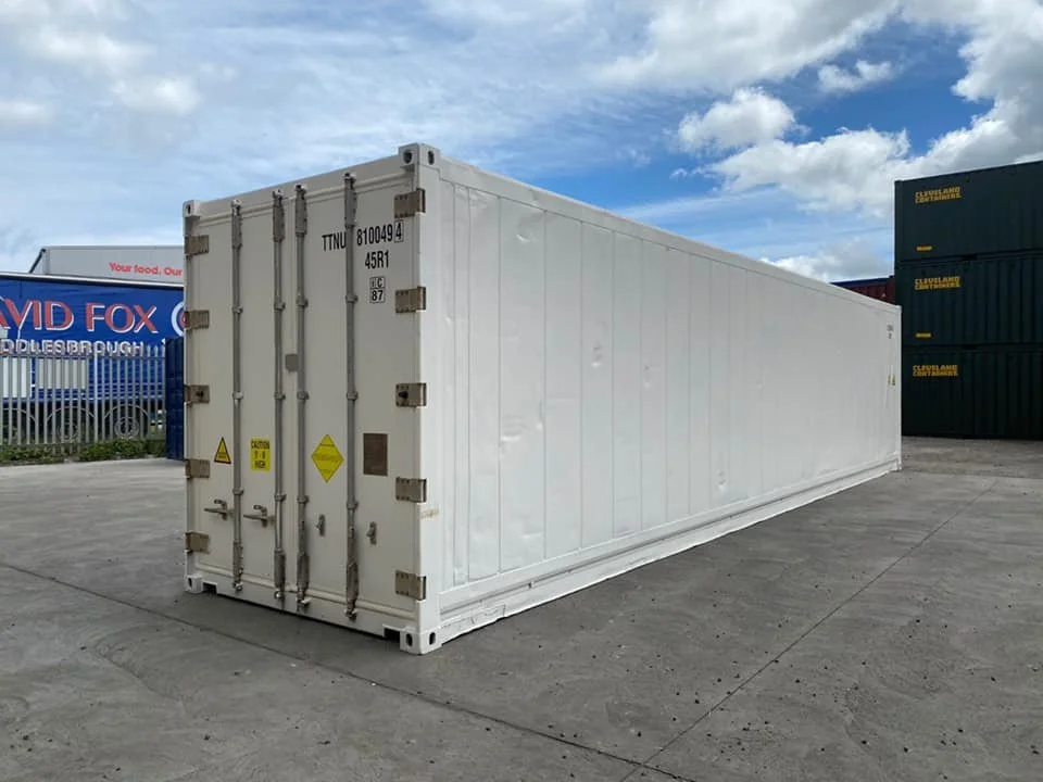 40ft high cube reefer container with temperature-controlled cold storage system