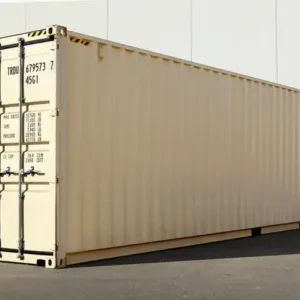 Weather-resistant 40ft high cube container with ventilated design and secure access