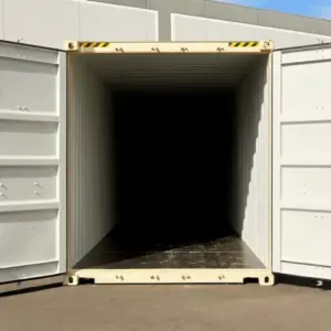 40ft high cube storage container with double cargo doors and plywood floor