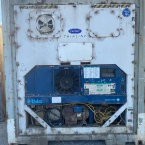 Walk-in refrigerated shipping container with custom personnel access door