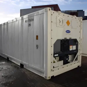 Used 40ft refrigerated shipping container with aluminum T-floor and rear cargo doors