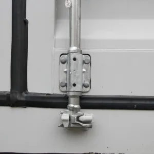 Extra-tall 40ft storage container with four side doors and rear cargo doors