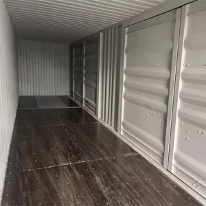 Secure 40ft high cube container for construction equipment and material storage
