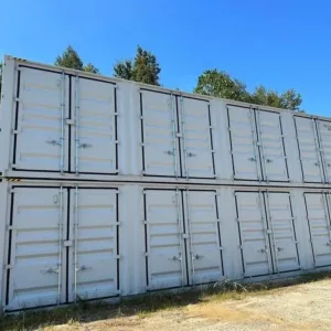 High cube shipping container with extra height and side entry doors