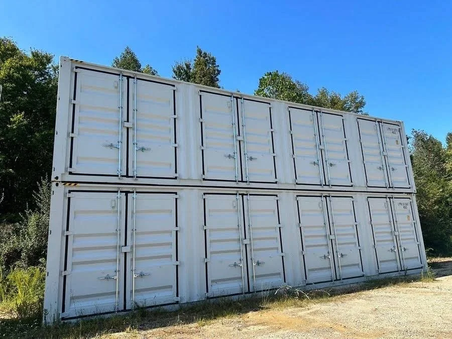 High cube shipping container with extra height and side entry doors
