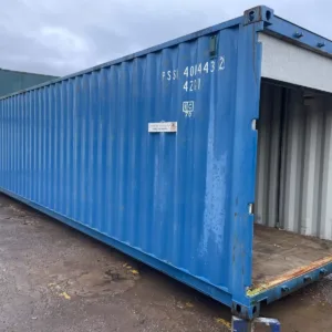 Commercial 40ft shipping container converted with electrics and roll-up entry