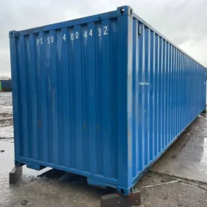 Modified 40ft storage container with electrical installation and secure access