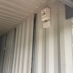 40ft steel workshop container with lighting and power connections