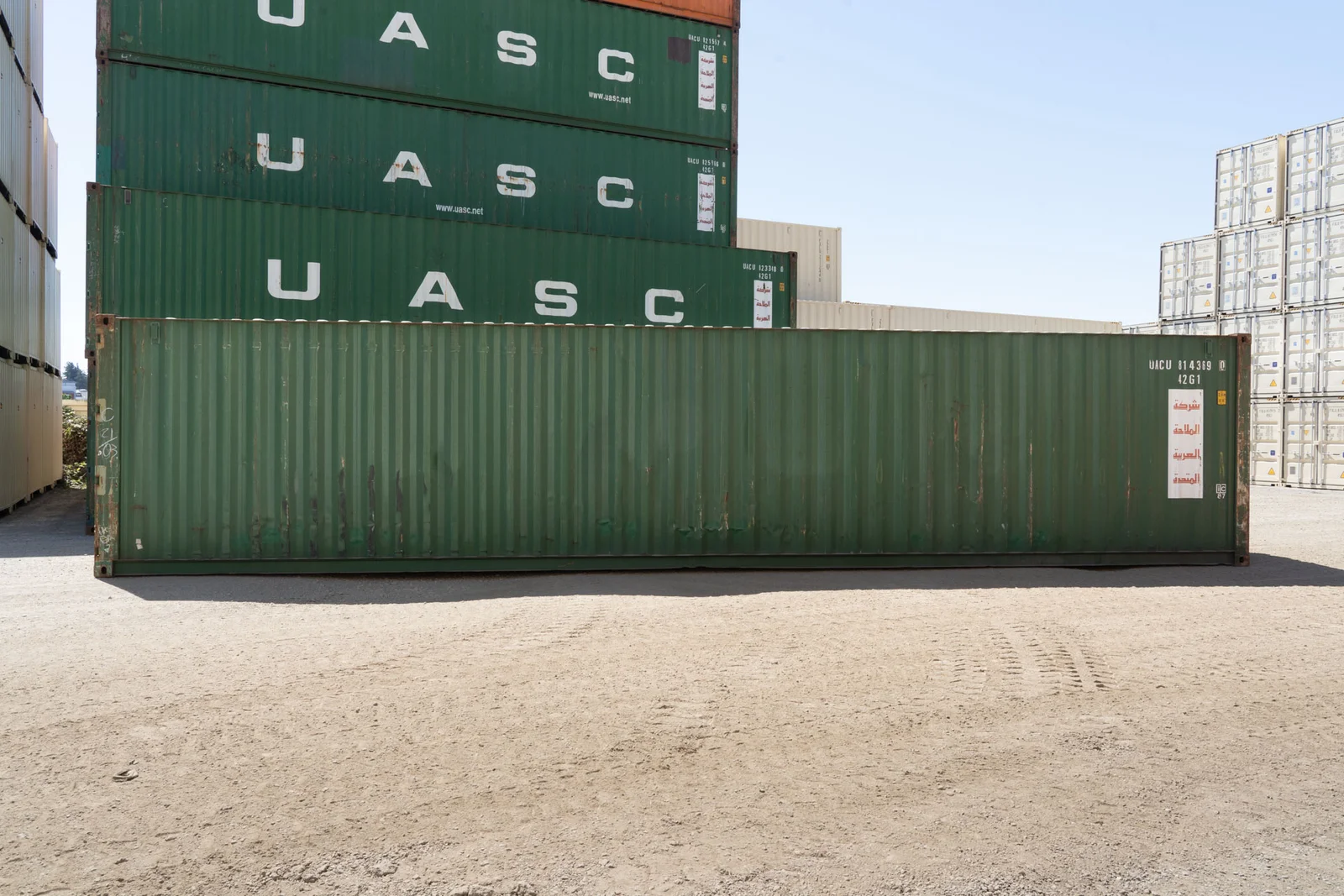 Storage-class 40ft shipping container with corten steel construction and cargo doors