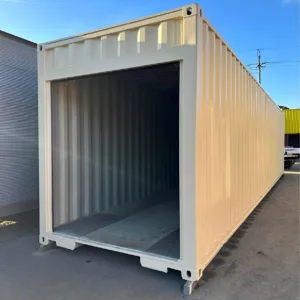 40ft shipping container with full-width roll-up door for commercial storage