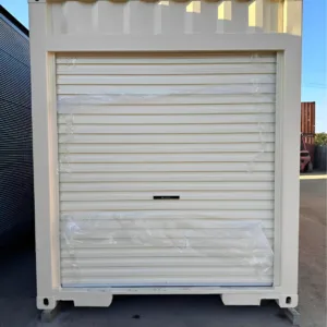 Refurbished 40ft steel shipping container with secure roll-up access