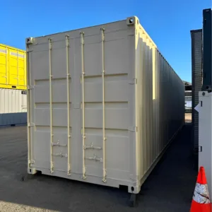 Wind and watertight 40ft corten steel container with roll-up door system