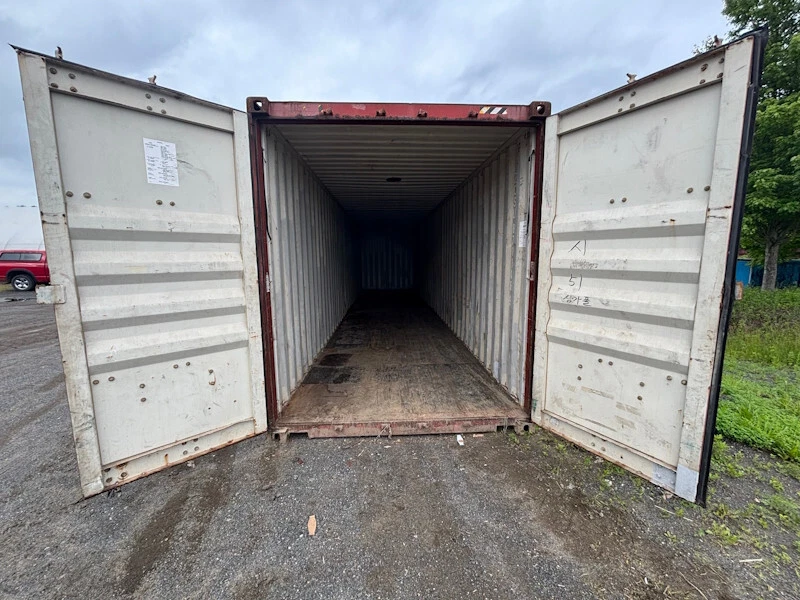 Weather-resistant 45ft shipping container for industrial equipment and inventory storage