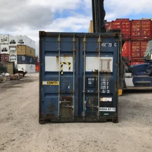 45ft cargo shipping container with double rear doors and marine plywood flooring