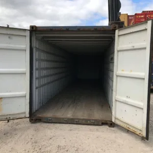 Large 45ft storage container for warehouse overflow and industrial equipment storage