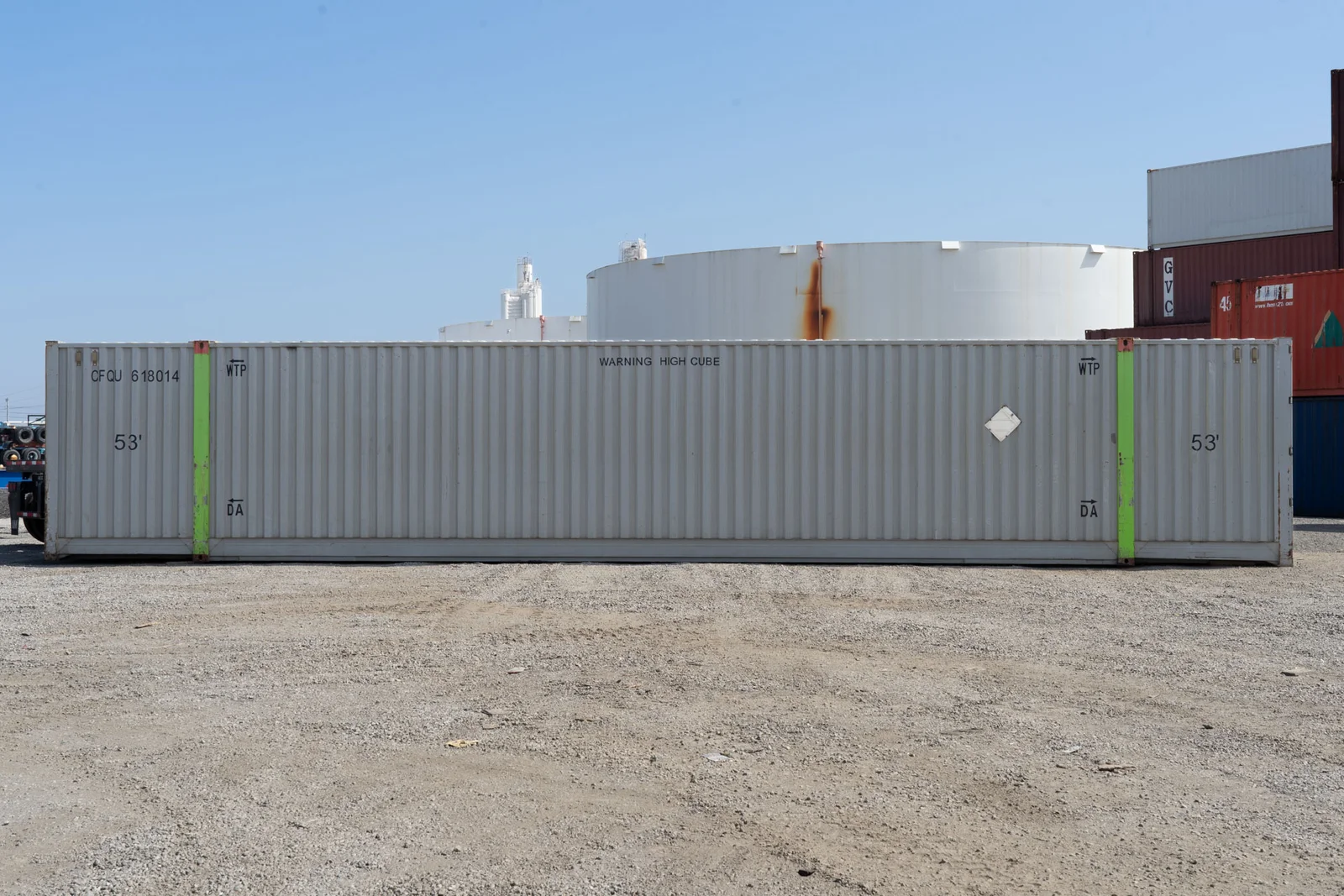 53ft high cube shipping container with cargo-worthy certification and extra storage capacity