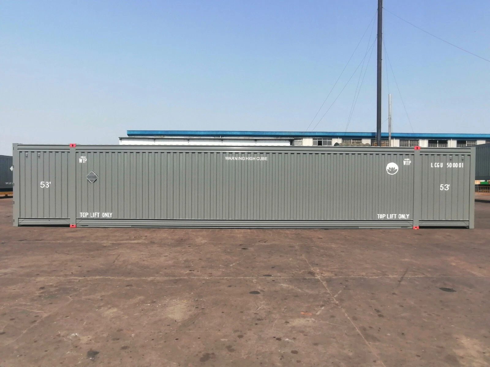 53ft high cube shipping container in one-trip condition for large-scale storage