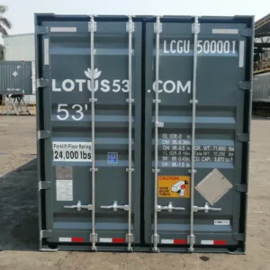 One-trip 53ft high cube storage container with double cargo doors
