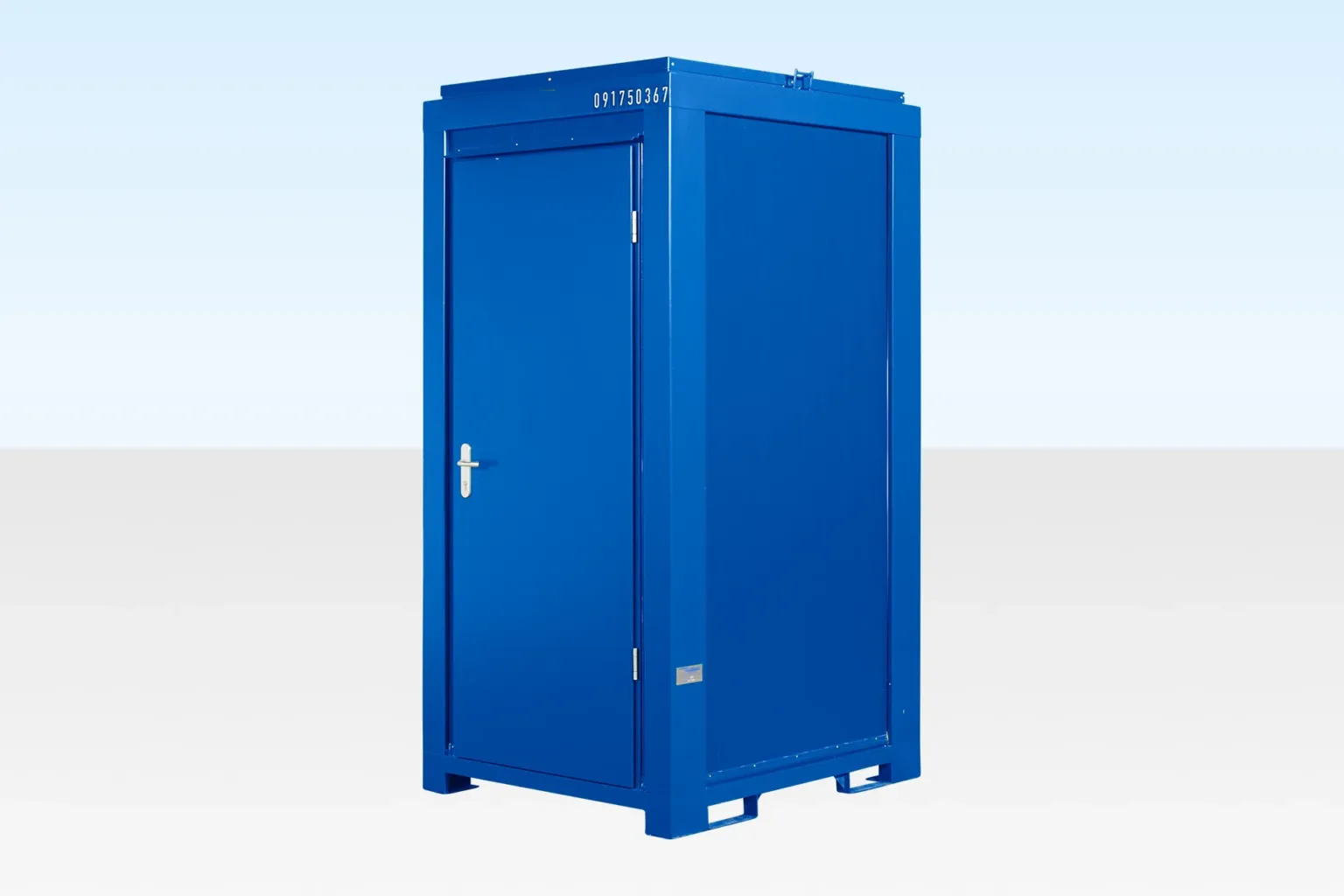 5ft x 4ft single mains toilet unit in Gentian Blue for construction sites