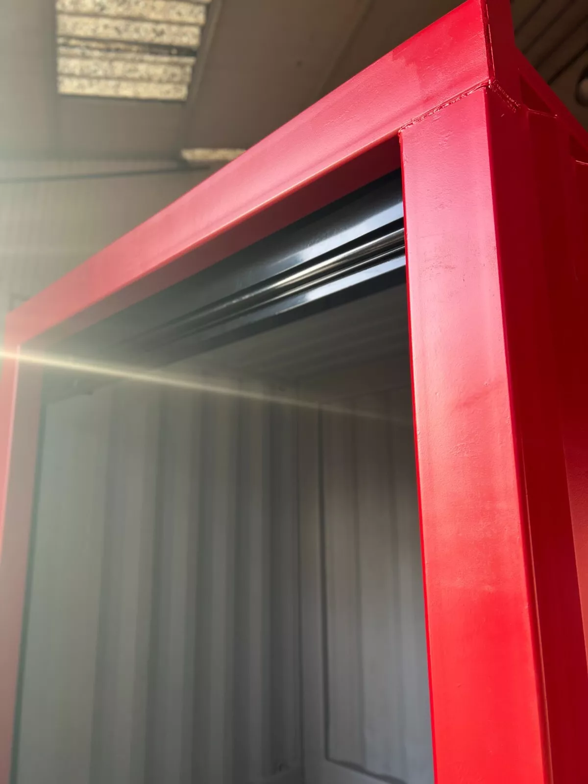6ft bespoke shipping container with motorized roller shutter door