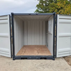 8ft site safe storage container with weather-resistant steel exterior