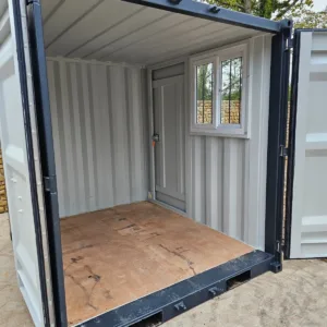 8ft lockable shipping container toolbox with heavy-duty steel construction