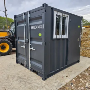 Multi-purpose 8ft shipping container for storage, workshop, or office use