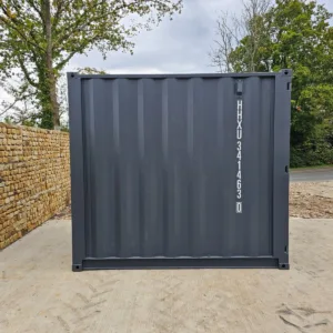 Compact 8ft steel shipping container for construction site storage