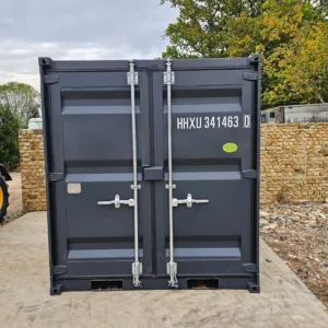 Small steel storage container for job site and warehouse use