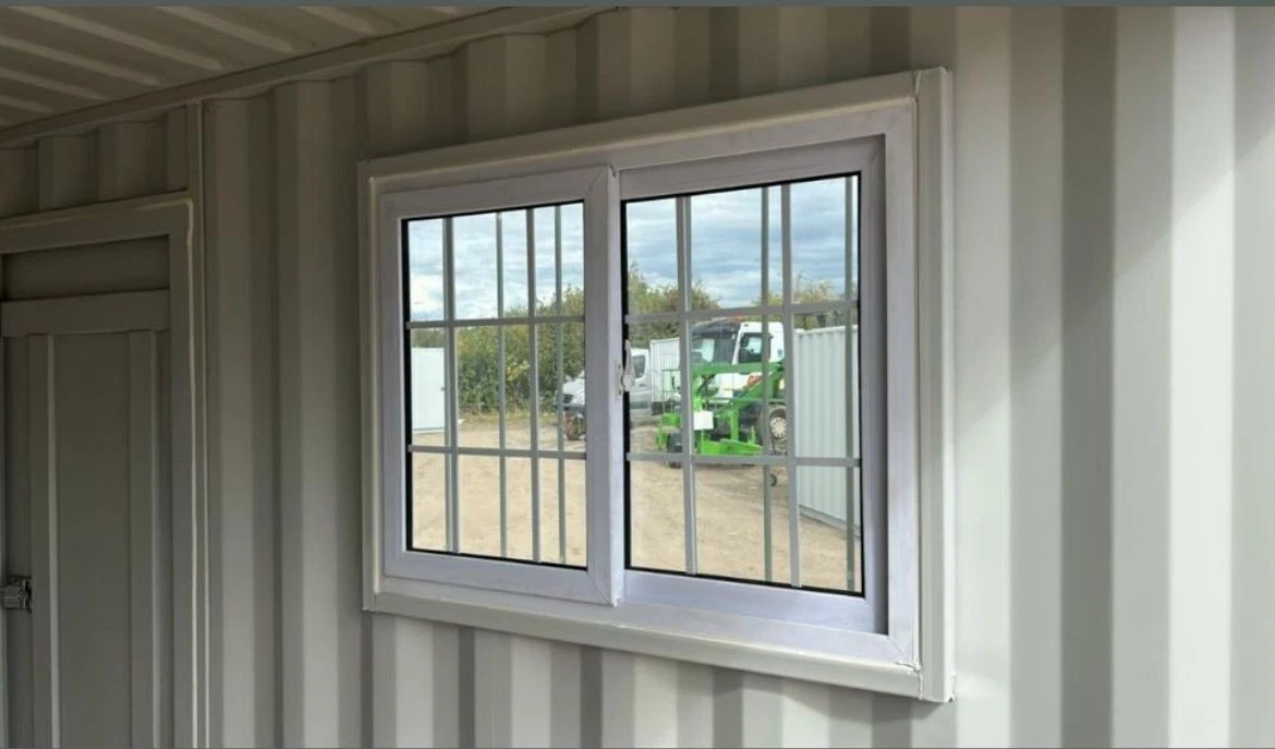 Compact 9ft shipping container office with secure steel construction