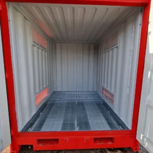 Compact hazardous material storage container with secure lockbox system