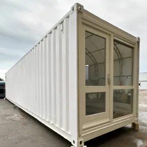 Portable 40ft container office with French doors and full insulation