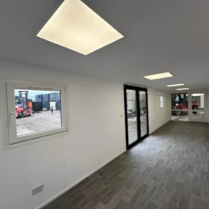 High cube 40ft office container with anti-vandal windows and heating system