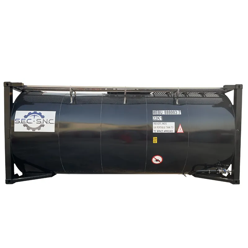 Carbon steel shipping tank container for industrial liquid storage and transport
