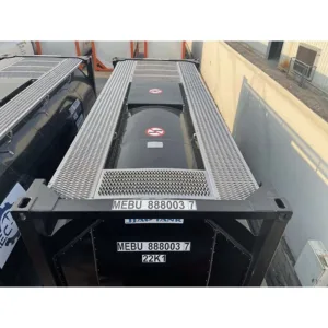 Industrial carbon steel shipping container for bulk liquid handling