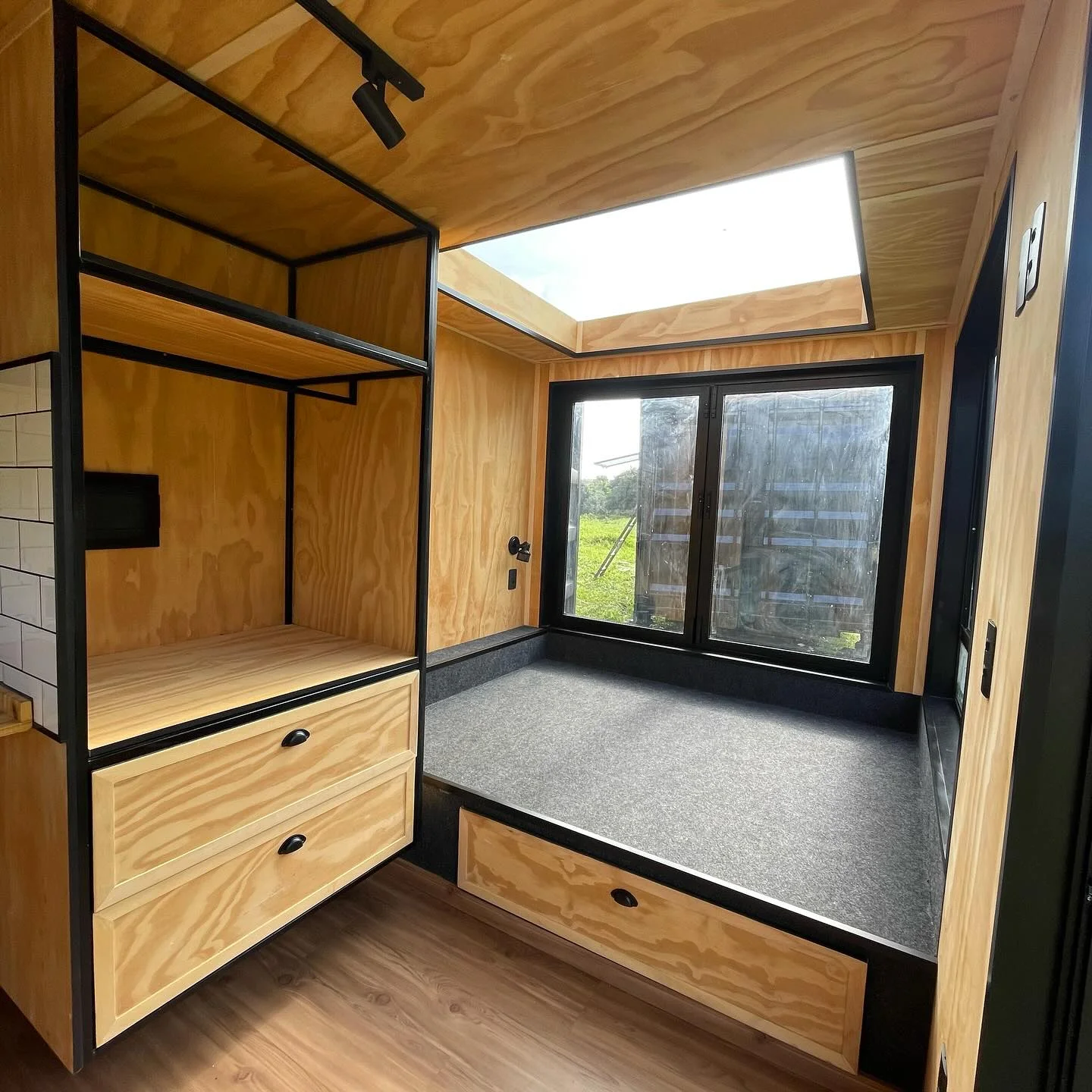 Custom 20ft cabin container house for Airbnb rental and backyard living