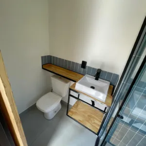 Insulated 20ft container house for off-grid living and guest accommodation
