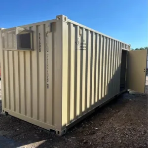Custom 20ft insulated shipping container with electrical installation and steel access door