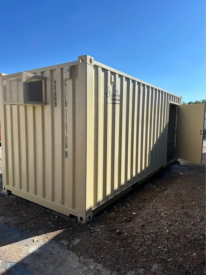 Custom 20ft insulated shipping container with electrical installation and steel access door